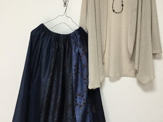 大島紬のスカート＊紺の彩りの画像