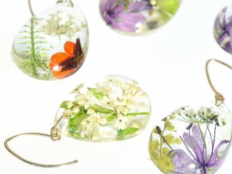 《セミオーダー》お好きな組み合わせを選べる 山野草 森の花のピアス・14kgf《イヤリング可 》の画像