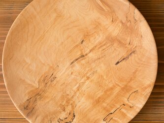 【木目選択可】ろくろ挽きの木皿　栃の木　27cmの画像