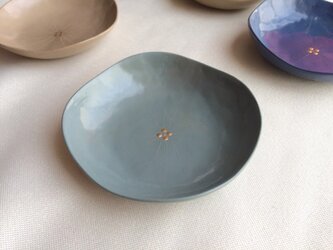 華の豆皿 (白藍の紫陽花) 乾漆の画像
