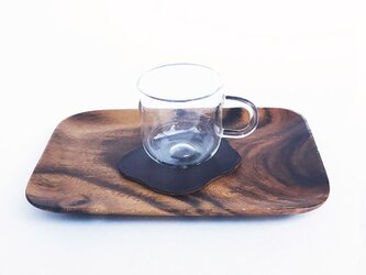 革のコースター　コーヒーの画像