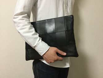 レザーパッチワーククラッチバッグ339の画像