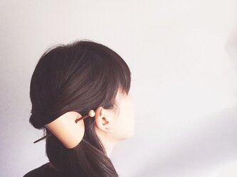 栃木レザー　ヌメ革の簪　楕円の画像