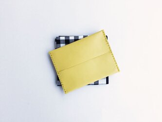トイズレザーのシンプル革ティッシュカバー　レモンイエローの画像