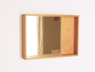 木製 箱鏡 桜材11 ミラーの画像