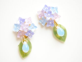 ✿ 雨の日のゆらり紫陽花のピアス ✿の画像