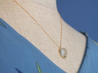 tiara K18 necklace (ﾑｰﾝｽﾄｰﾝ)【FN193】の画像