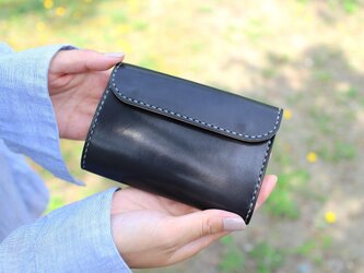 【受注生産品】三つ折り財布 ～栃木ブラックサドル×栃木サドル～の画像