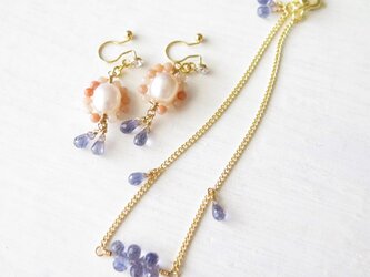 【ご奉仕品】*アイオライト＆ローズクオーツ*華奢アクセサリーセットの画像