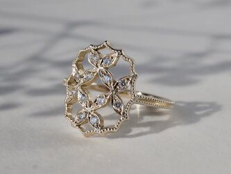 4 petal flower ring Ⅲ[R071K10YG]の画像