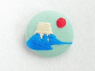 刺繍ブローチ　富士山の画像