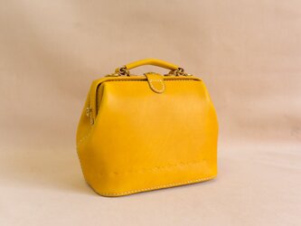 【切線派】大容量 がま口 本革手作りのレザーショルダーバッグ 手染め / 総手縫い　手持ち 肩掛け 2WAY 鞄の画像