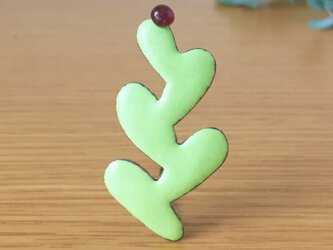 七宝ブローチ「しあわせな はっぱ・つぼみ」の画像