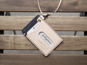 岡山デニム　パスケース　定期入れ　インディゴakr-p03の画像