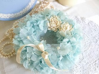 ―ボタニカルcake―スカイブルーのリングピローの画像