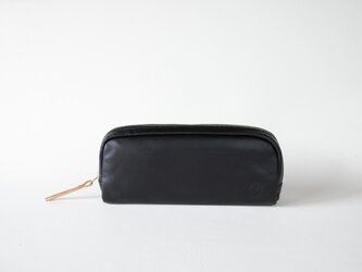柔らかなポーチ　ホースレザー　ペンケース　ブラック　化粧ポーチapo-06paの画像