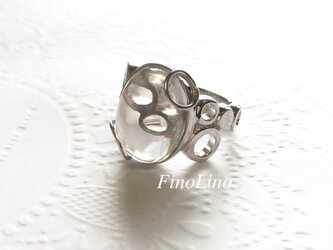 受注製作・クリスタルクォーツ水晶とシルバーのバブルリングの画像