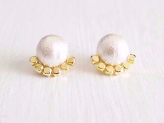*コットンパール*つぶつぶゴールドピアス/イヤリングの画像