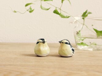 【暦鳥・夏】キビタキ（ツヤ） 国産ヒノキの木箱入り ※受注制作の画像