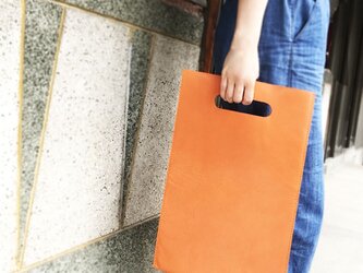 トレンドゥラムの本屋さんバッグ　雑誌サイズ　橙の画像