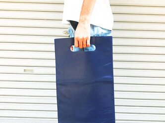 トレンドゥラムの本屋さんバッグ　雑誌サイズ　紺の画像