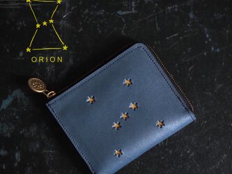 Ｌ字ファスナー 財布（ ORION ナイトブルー）オリオン 星 コンパクト 牛革の画像