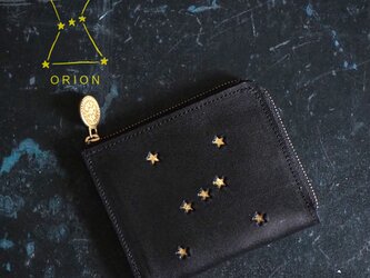 Ｌ字ファスナー財布（ ORION ブラック）オリオン 星 コンパクト 牛革の画像