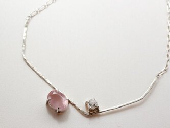 ローズクォーツと水晶　チョーカーネックレス