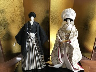 本格派友禅和紙人形(#003花婿花嫁)の画像