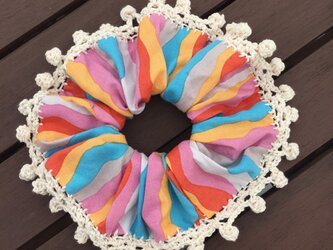 NYarn'sフリンジシュシュ(薄rainbow)の画像