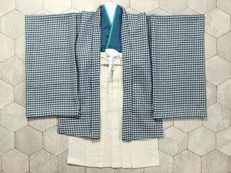 ◆羽織袴セット/千鳥格子/5歳【受注生産】の画像