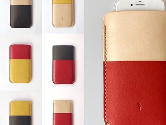 草木染め革丨全機種対応スマホケース【すぽっと/spot】ツートン 12通り 手縫い 手染め iPhone17 Pixel10 他