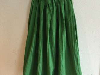 【ゆったりサイズ】ブリリアントグリーンのマキシスカートの画像