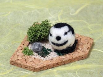 羊毛フェルト　箱庭ハクセキレイの画像