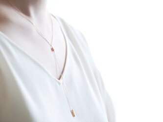 14KGF - カットビーズ　シンプル Y字ネックレス - simple cut beads Y necklace -の画像