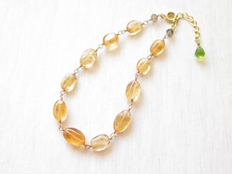 秋の実り＊シトリン×ペリドットブレスレットの画像