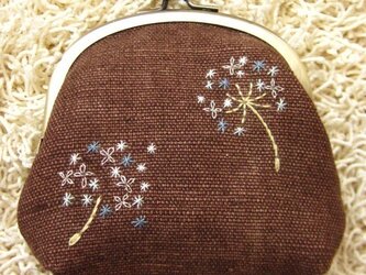 手刺繍・がまぐち(たんぽぽ）の画像