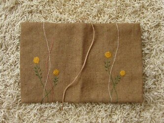 手刺繍・ブックカバー（小菊）の画像