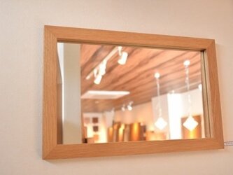 ☆受注製作☆さりげない・かんざし加工！無垢オーク材壁掛け・ウォールミラーの画像