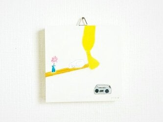 ミニアートパネル「陽だまりのネコ」 ※水彩イラスト　原画　再販の画像
