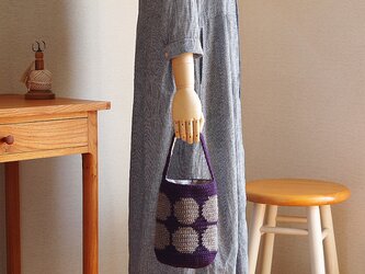 WOOL!ドットのワンマイルトート*プラムの画像