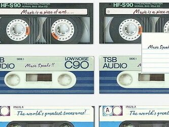 「音楽は語る」アートメッセージカード10枚セット ヴィンテージカセットテープの画像
