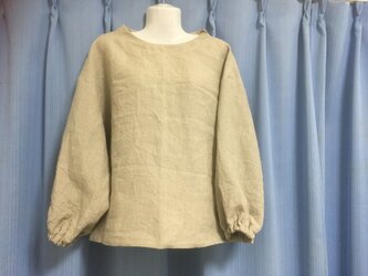 ボトルネックブラウス★生成り★リネン100の画像