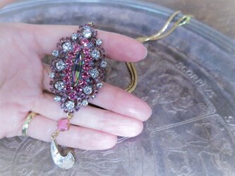ヴィンテージビジューネックレス ピンク vintage necklace pink <NC-RBpink>の画像