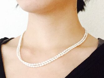 二重淡水パールネックレスの画像