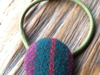 くるみボタンのヘアゴム wool-4の画像