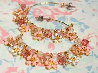 cherry blossomシリーズ＊桜フープピアスの画像