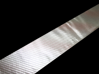 正絹半幅帯　リバーシブル　ボカシ箔　ストライプの画像