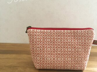 pouch[手織りポーチ]サーモンピンクの画像