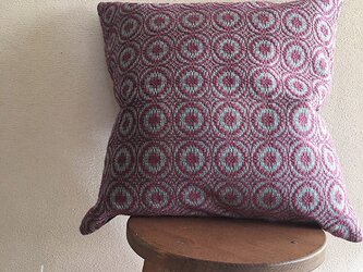 cushion cover[手織りクッションカバー]　ヴィンテージ風ワインレッドの画像